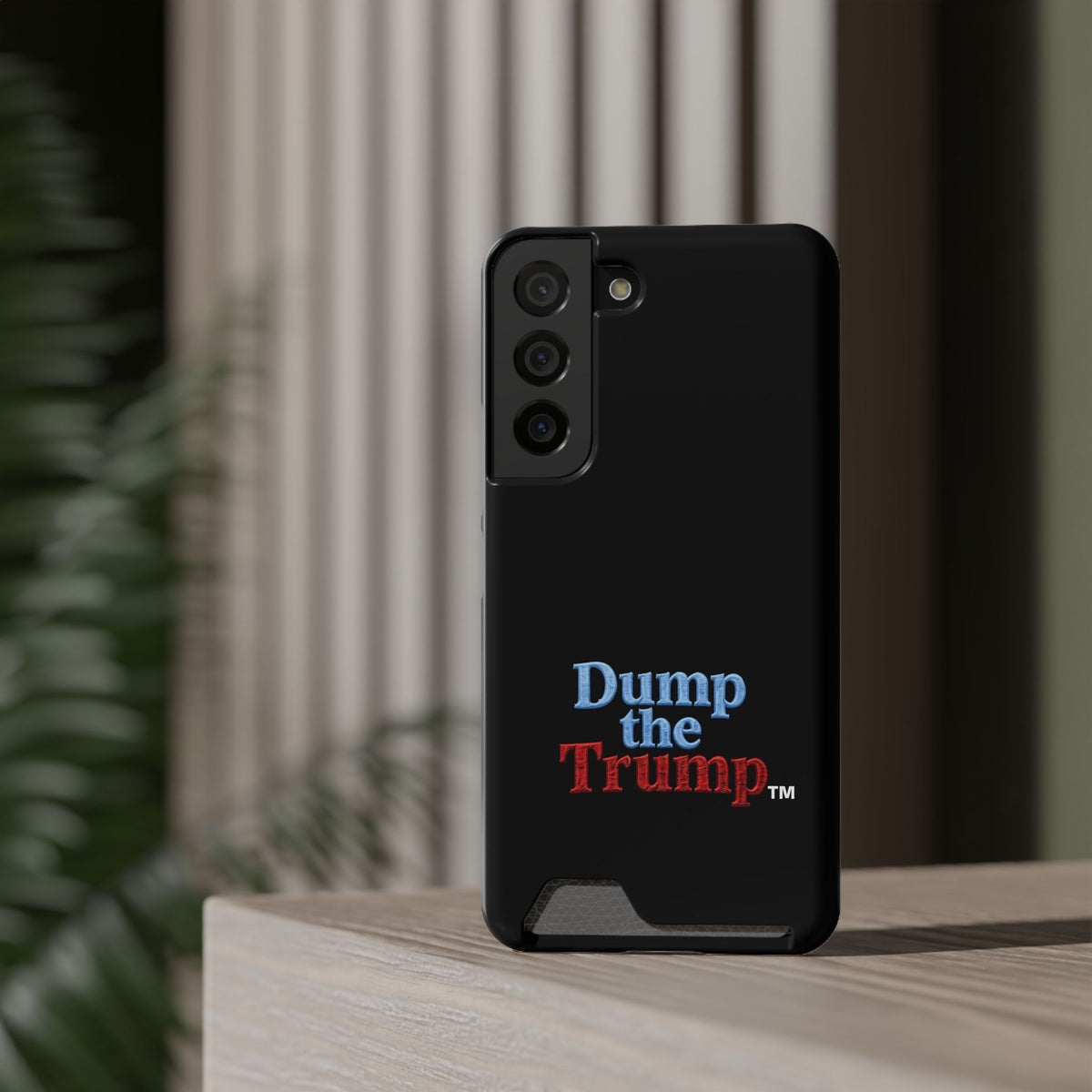 DT Trump iPhone/Samsung Case With Card Holder (BLACK)