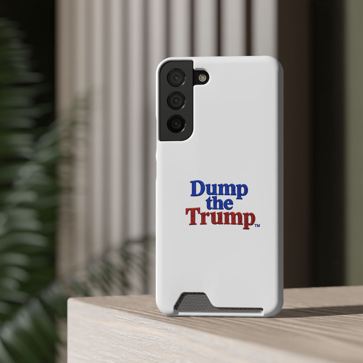 DT Trump iPhone/Samsung Case With Card Holder (WHITE)