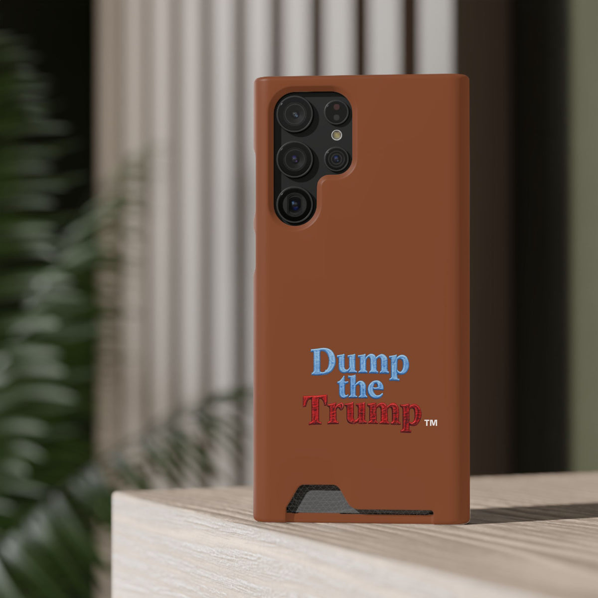 DT Trump iPhone/Samsung Case With Card Holder (BROWN)