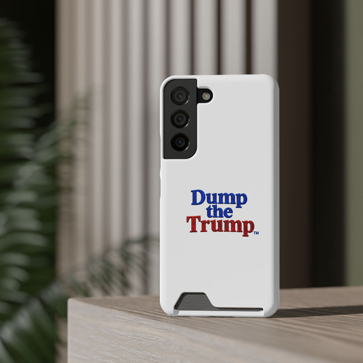 DT Trump iPhone/Samsung Case With Card Holder (WHITE)