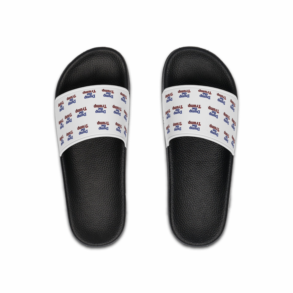 DT Trump Slide Sandals — "Dump the Trump" Patriotic Slides