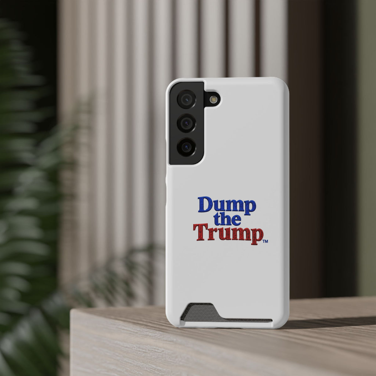 DT Trump iPhone/Samsung Case With Card Holder (WHITE)