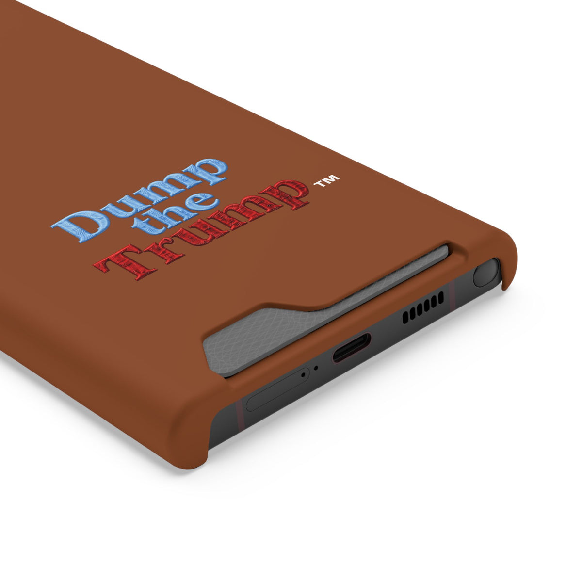 DT Trump iPhone/Samsung Case With Card Holder (BROWN)