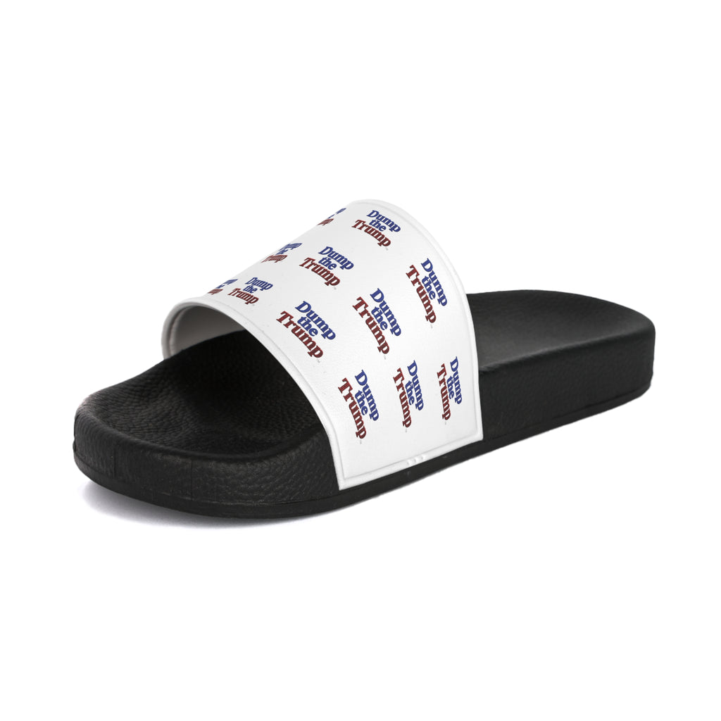 DT Trump Slide Sandals — "Dump the Trump" Patriotic Slides