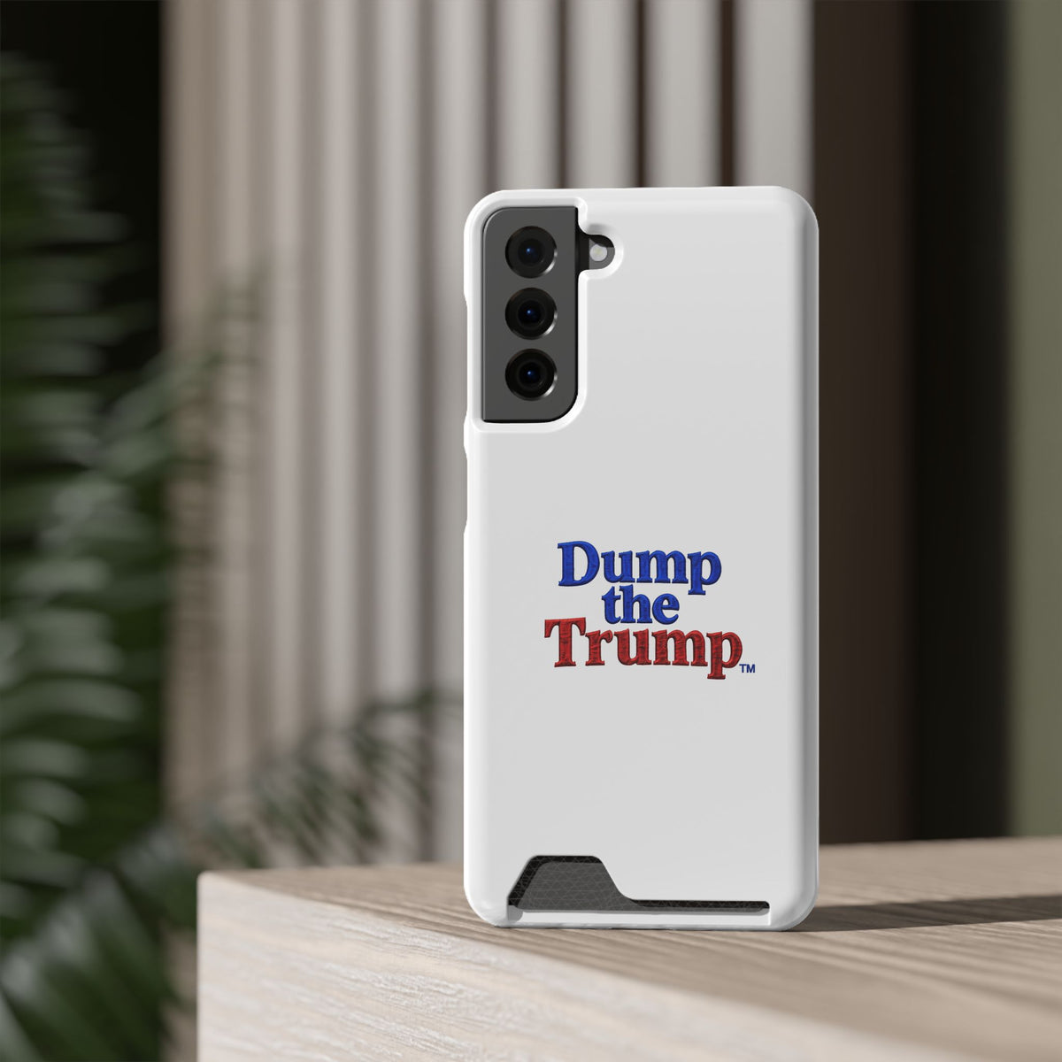 DT Trump iPhone/Samsung Case With Card Holder (WHITE)