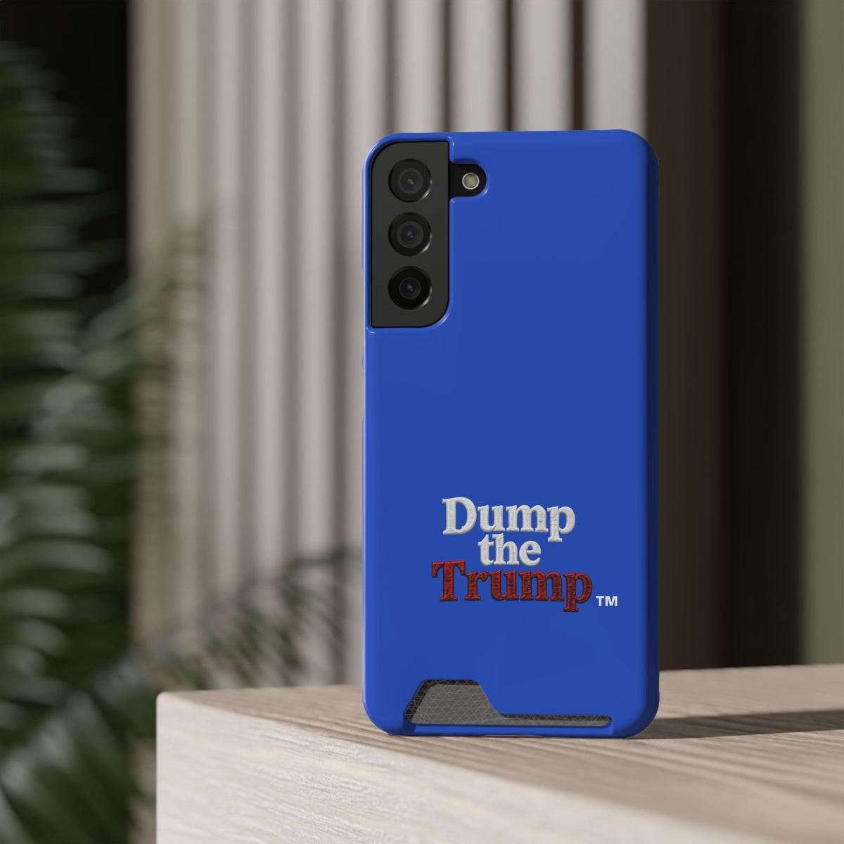 DT Trump iPhone/Samsung Case With Card Holder (BLUE)