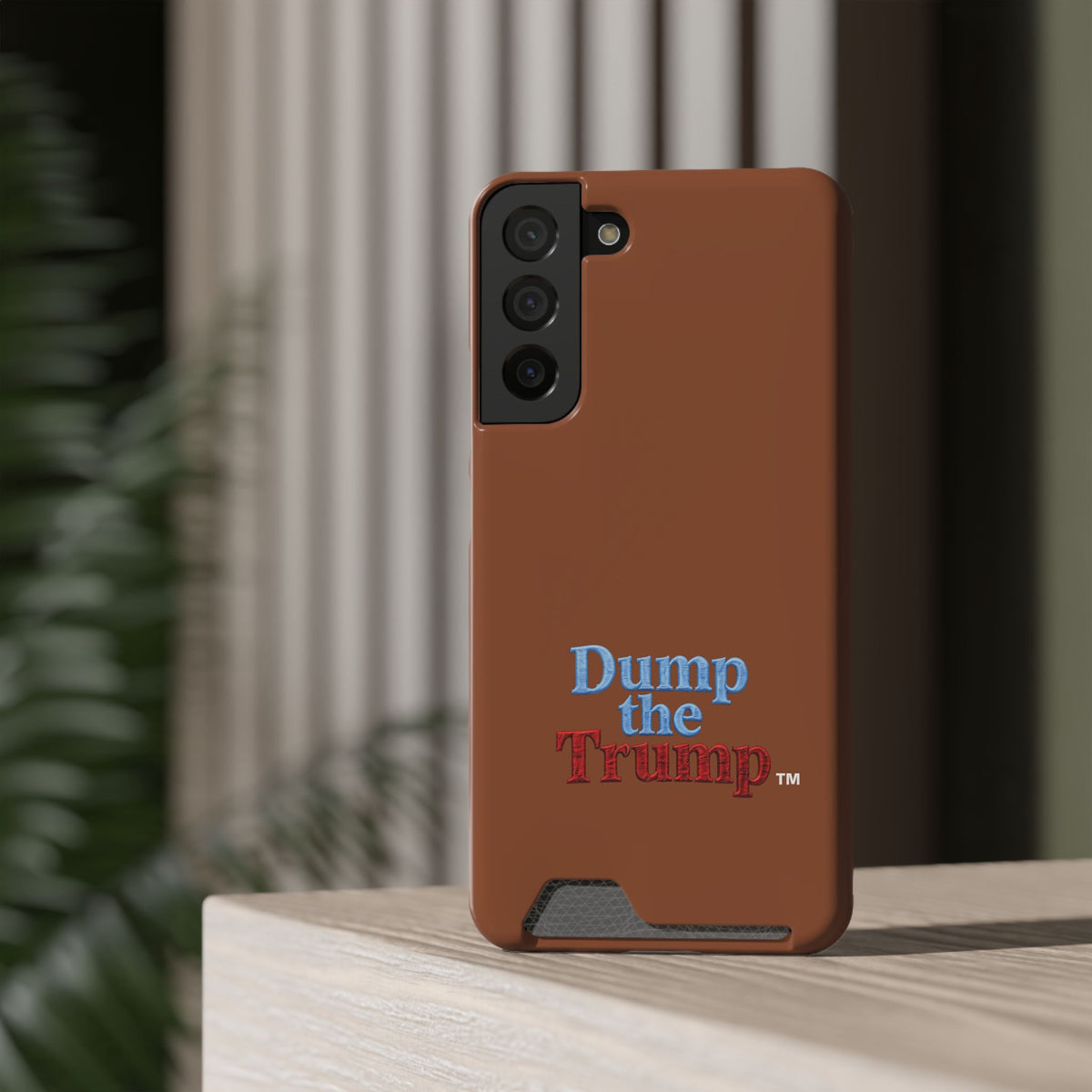DT Trump iPhone/Samsung Case With Card Holder (BROWN)