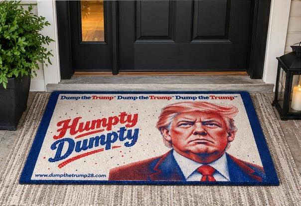 DT Trump Humpty Dumpty Polyester Doormat 30"x18" (Navy)