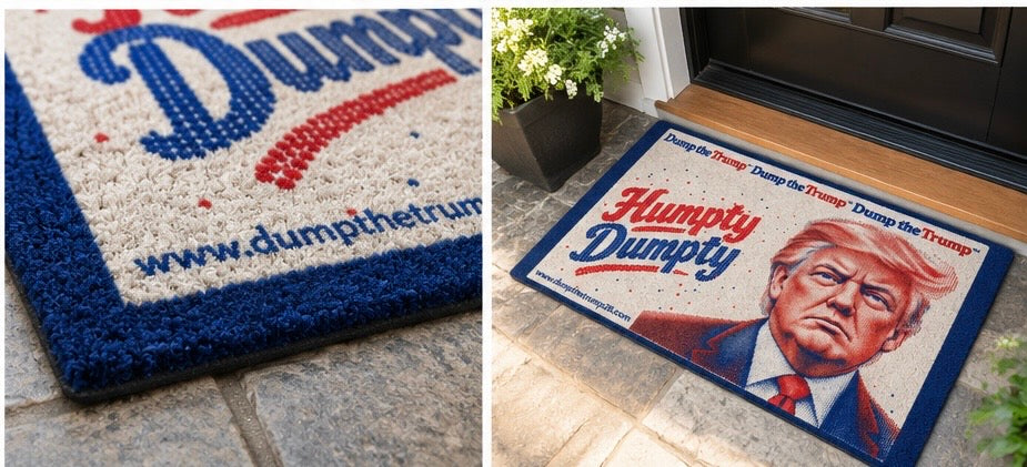 DT Trump Humpty Dumpty Polyester Doormat 30"x18" (Navy)
