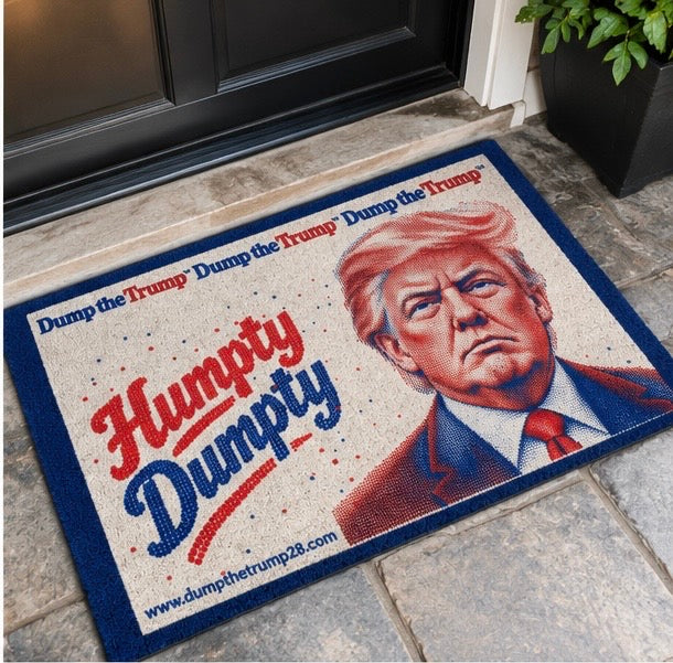 DT Trump Humpty Dumpty Polyester Doormat 30"x18" (Navy)