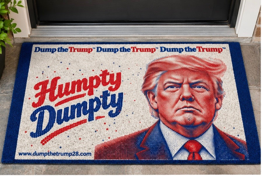 DT Trump Humpty Dumpty Polyester Doormat 30"x18" (Navy)