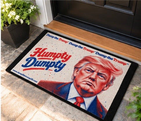 DT Trump Humpty Dumpty Polyester Doormat 30"x18" (Black)