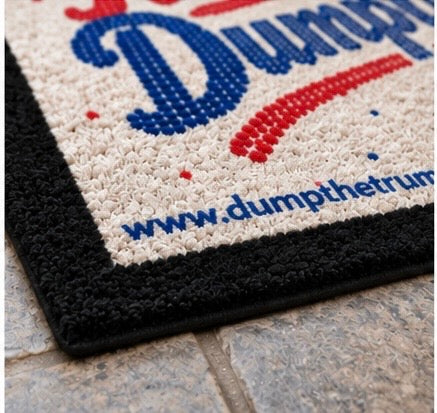 DT Trump Humpty Dumpty Polyester Doormat 30"x18" (Black)
