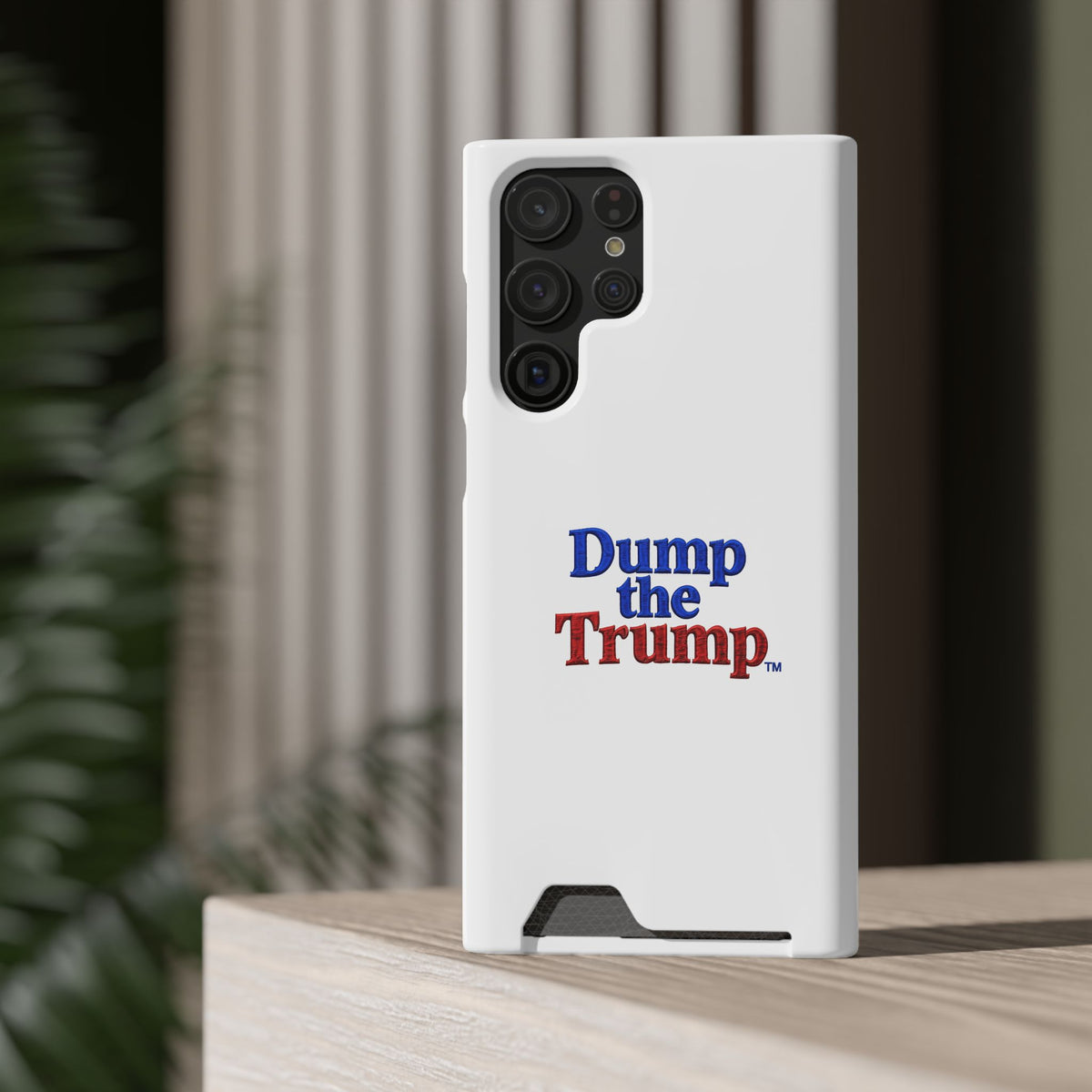 DT Trump iPhone/Samsung Case With Card Holder (WHITE)