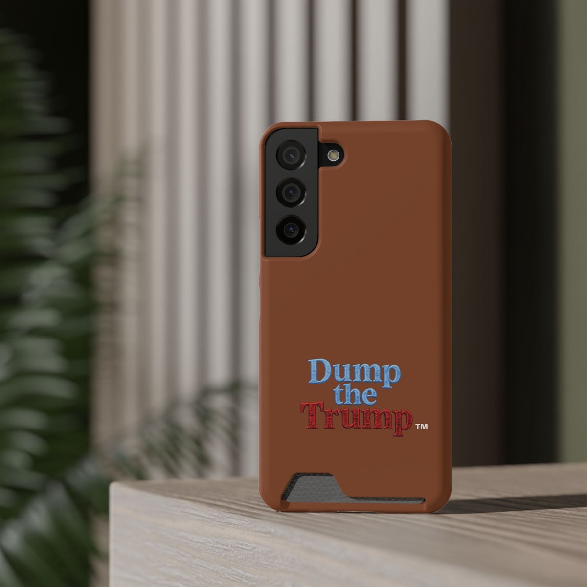 DT Trump iPhone/Samsung Case With Card Holder (BROWN)