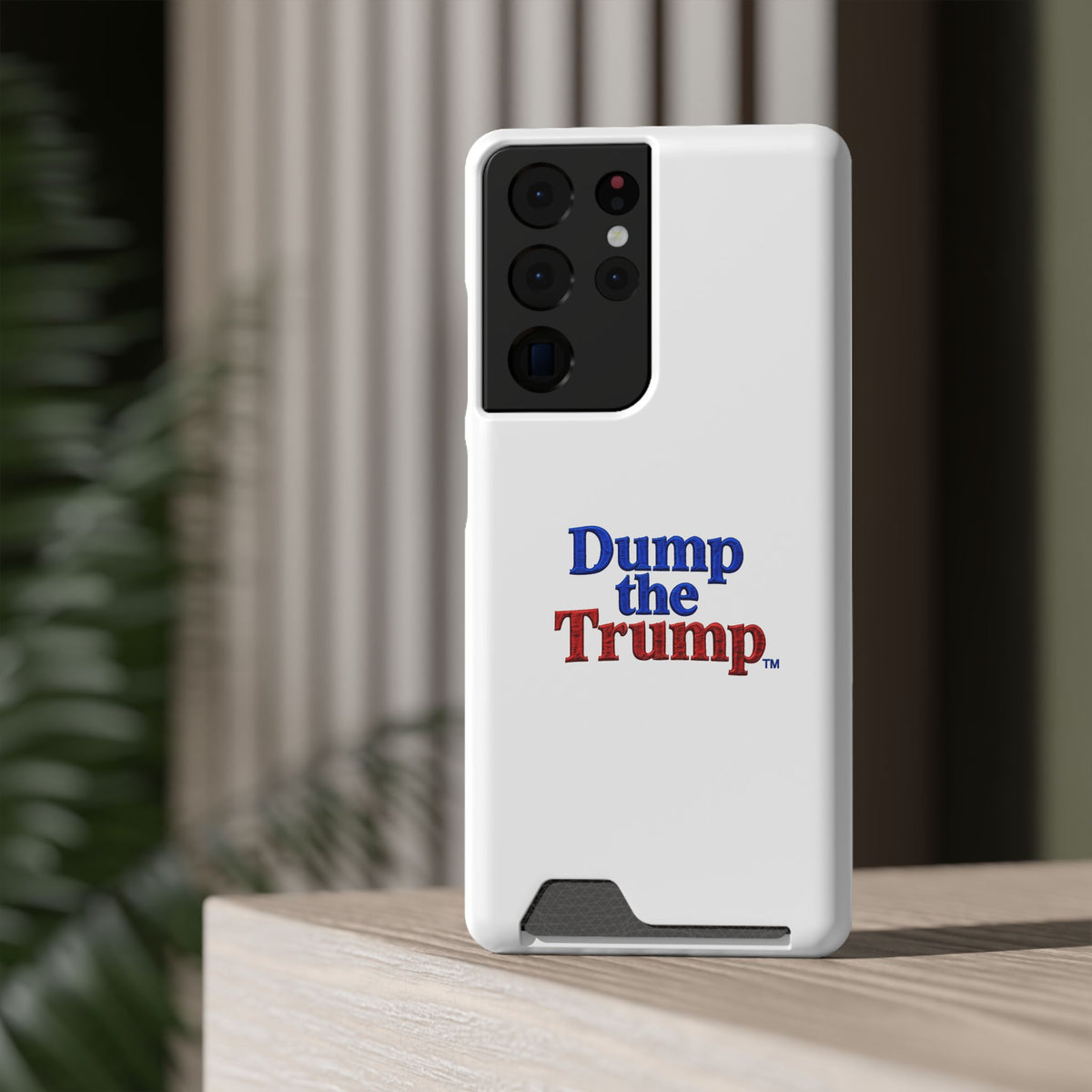 DT Trump iPhone/Samsung Case With Card Holder (WHITE)
