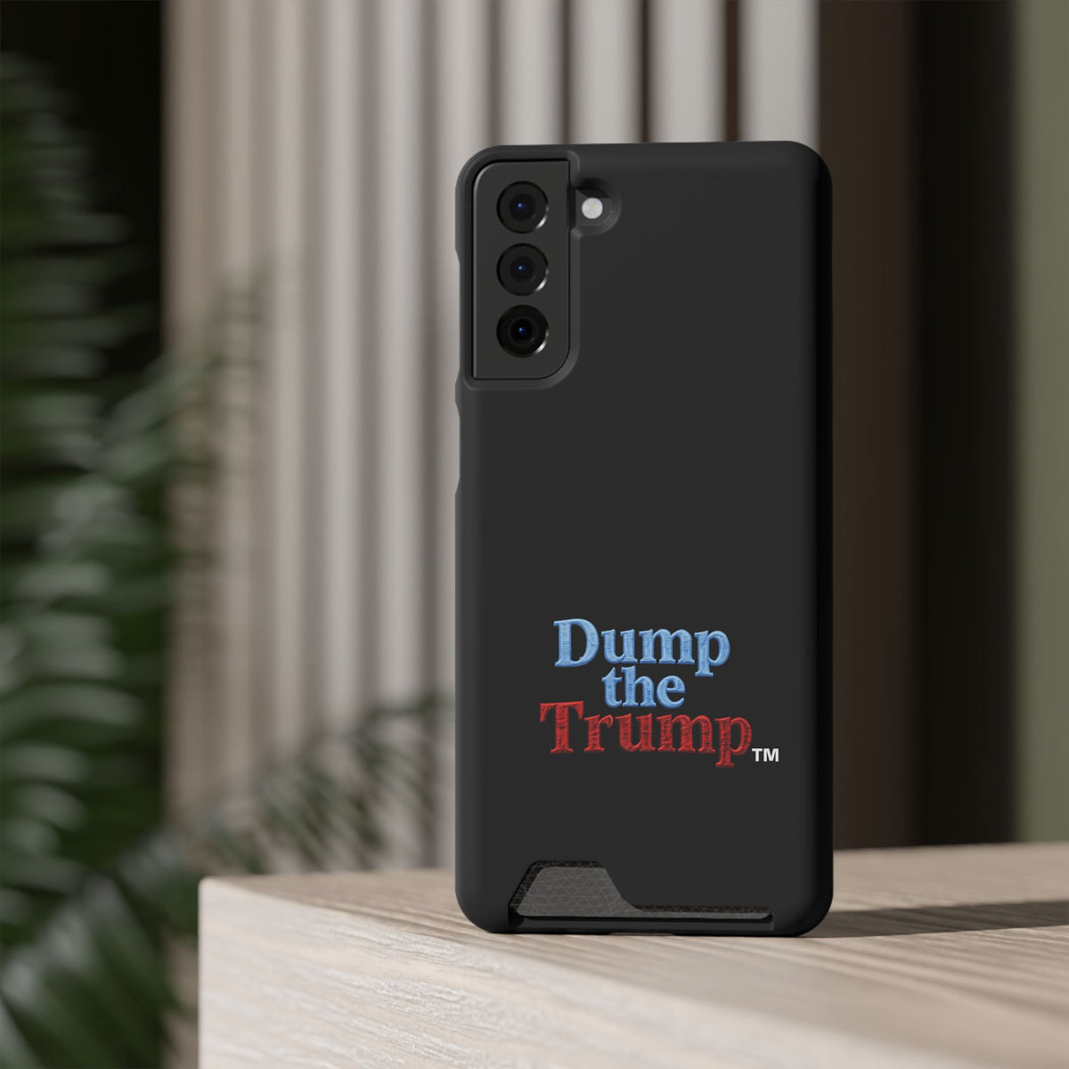 DT Trump iPhone/Samsung Case With Card Holder (BLACK)