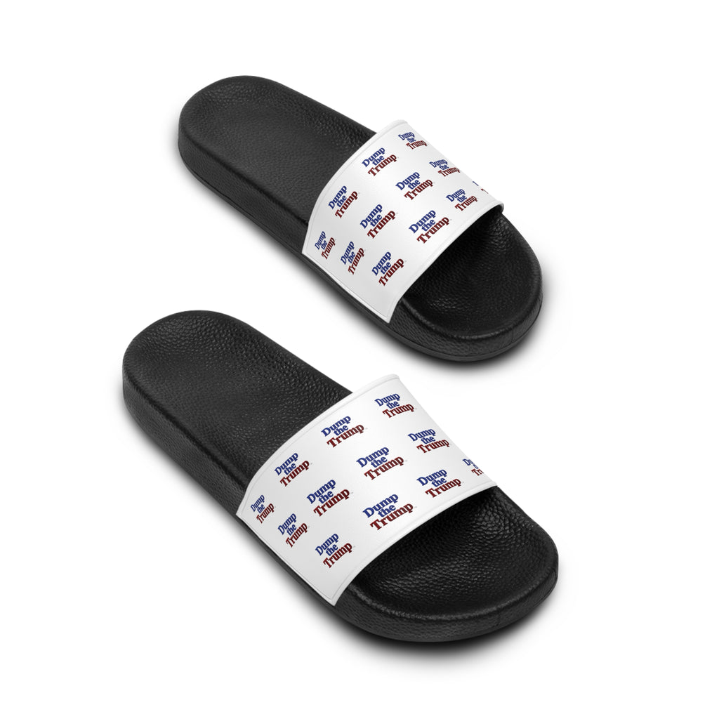 DT Trump Slide Sandals — "Dump the Trump" Patriotic Slides