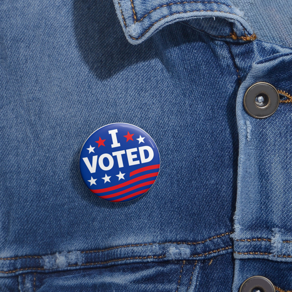 I Voted Round Pin Button — Election Badge for Voters 1.25"