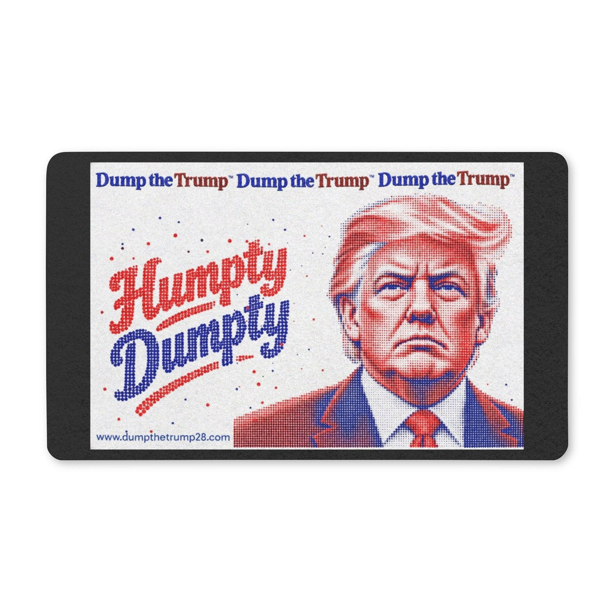 DT Trump Humpty Dumpty Polyester Doormat 30"x18" (Black)